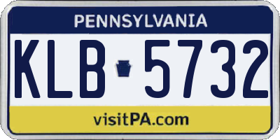 PA license plate KLB5732