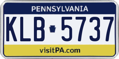 PA license plate KLB5737