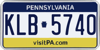 PA license plate KLB5740
