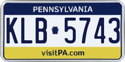 PA license plate KLB5743
