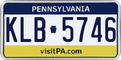 PA license plate KLB5746