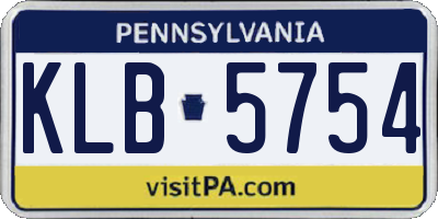 PA license plate KLB5754