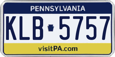 PA license plate KLB5757