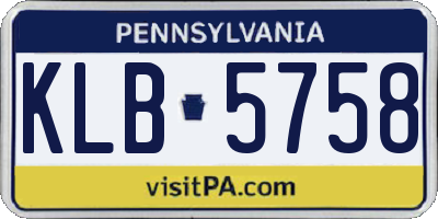 PA license plate KLB5758