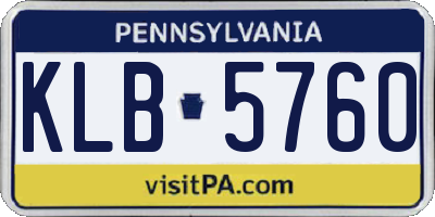 PA license plate KLB5760