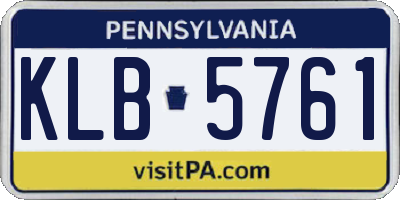 PA license plate KLB5761