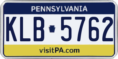 PA license plate KLB5762