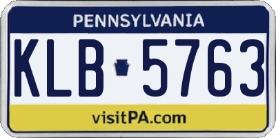PA license plate KLB5763