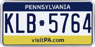 PA license plate KLB5764