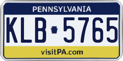 PA license plate KLB5765