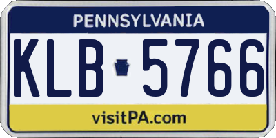 PA license plate KLB5766