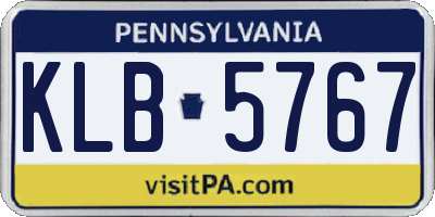 PA license plate KLB5767