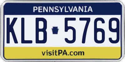 PA license plate KLB5769