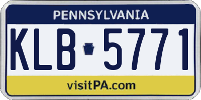 PA license plate KLB5771