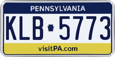 PA license plate KLB5773