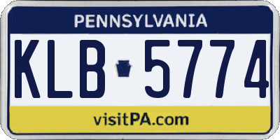 PA license plate KLB5774