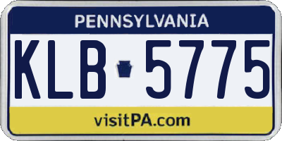 PA license plate KLB5775