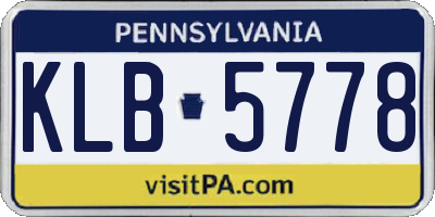 PA license plate KLB5778