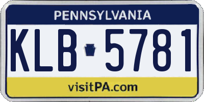 PA license plate KLB5781