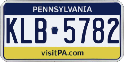 PA license plate KLB5782