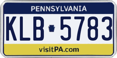 PA license plate KLB5783