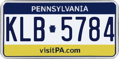 PA license plate KLB5784