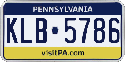 PA license plate KLB5786