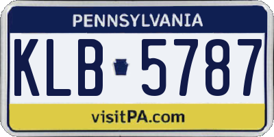 PA license plate KLB5787