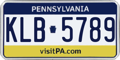 PA license plate KLB5789