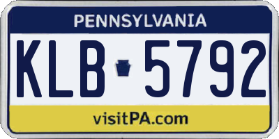 PA license plate KLB5792