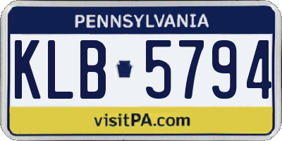 PA license plate KLB5794
