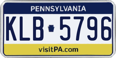 PA license plate KLB5796
