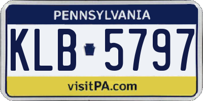 PA license plate KLB5797