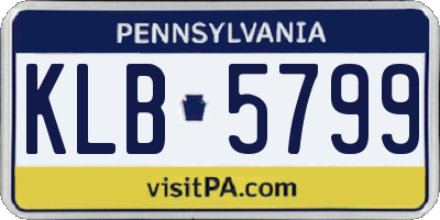PA license plate KLB5799