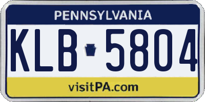 PA license plate KLB5804