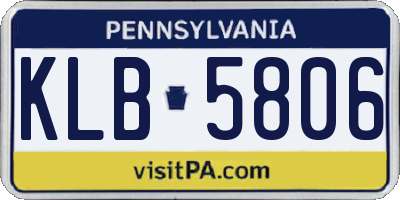 PA license plate KLB5806
