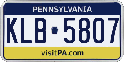 PA license plate KLB5807