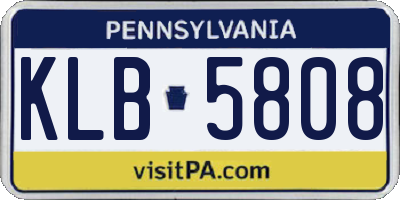 PA license plate KLB5808