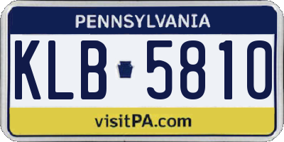 PA license plate KLB5810