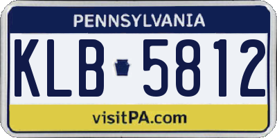 PA license plate KLB5812