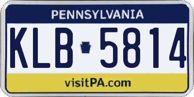 PA license plate KLB5814