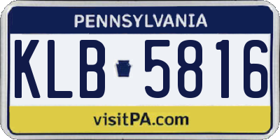 PA license plate KLB5816