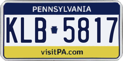 PA license plate KLB5817