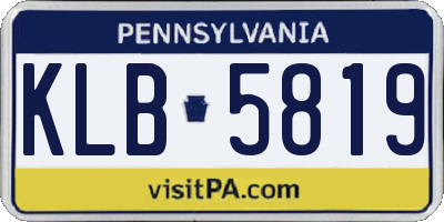 PA license plate KLB5819