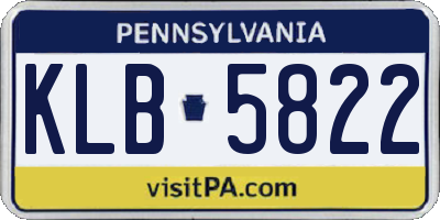 PA license plate KLB5822