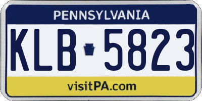 PA license plate KLB5823