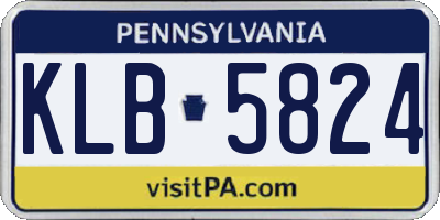 PA license plate KLB5824