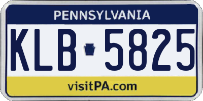 PA license plate KLB5825
