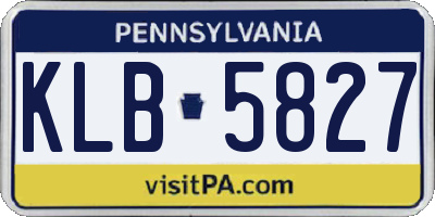 PA license plate KLB5827