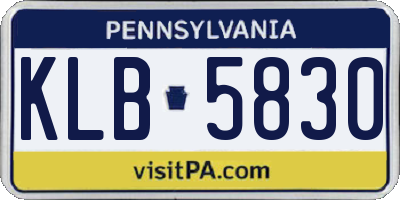 PA license plate KLB5830